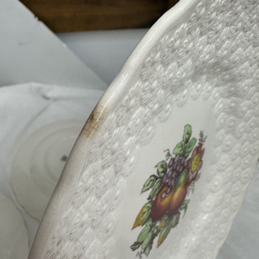 3 Copeland Spode Alden J Price Embossed Daisy Border Fruit Flower #9-11 Plates - Picture 10 of 15
